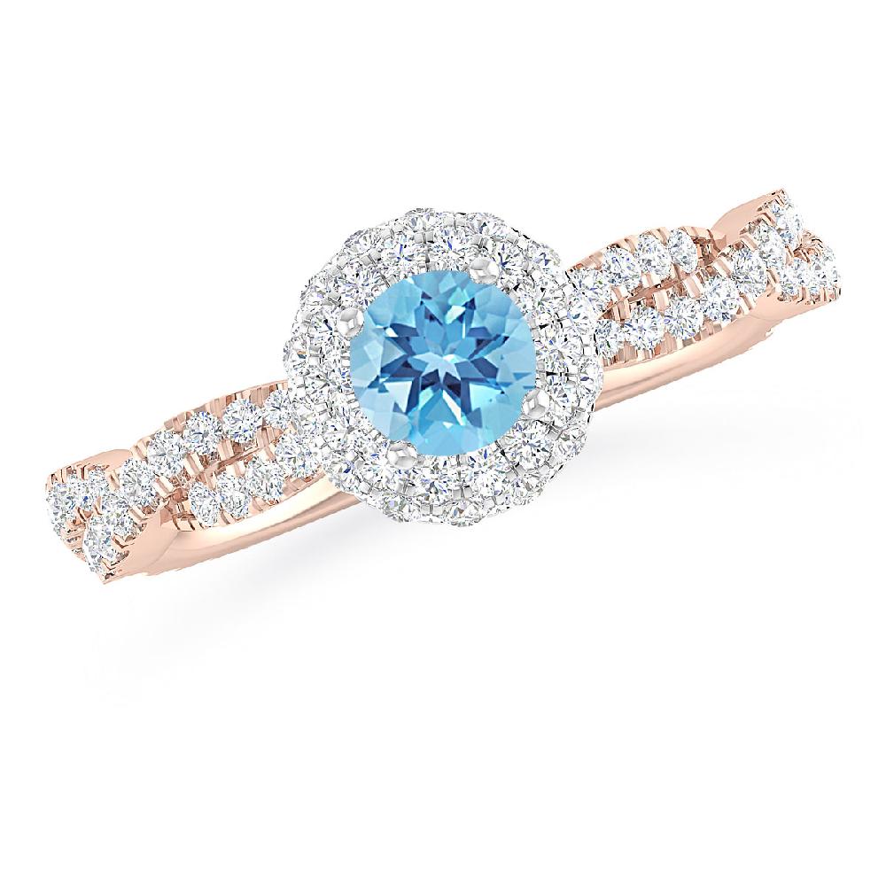 Rose Gold - Blue Topaz