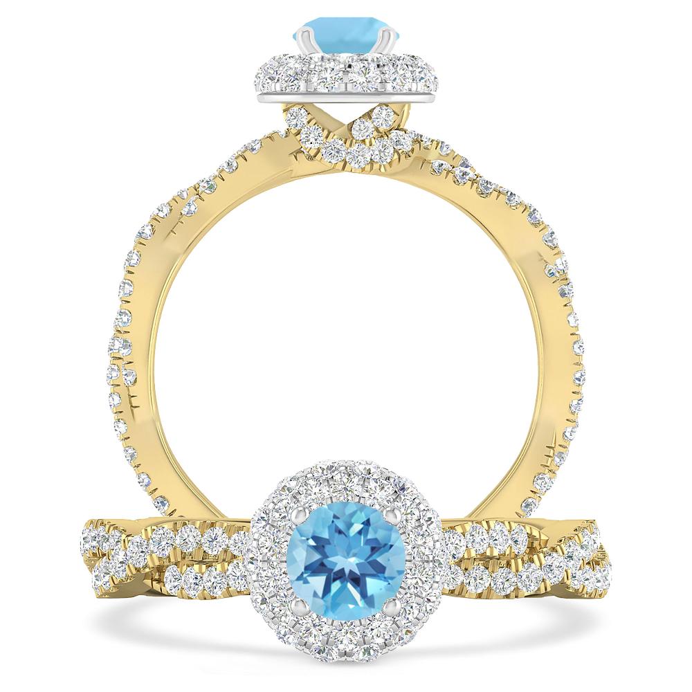 Yellow Gold - Blue Topaz