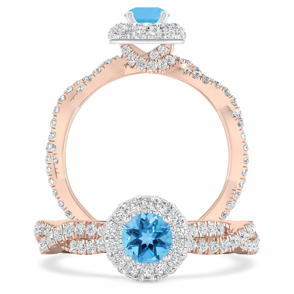 Rose Gold - Blue Topaz