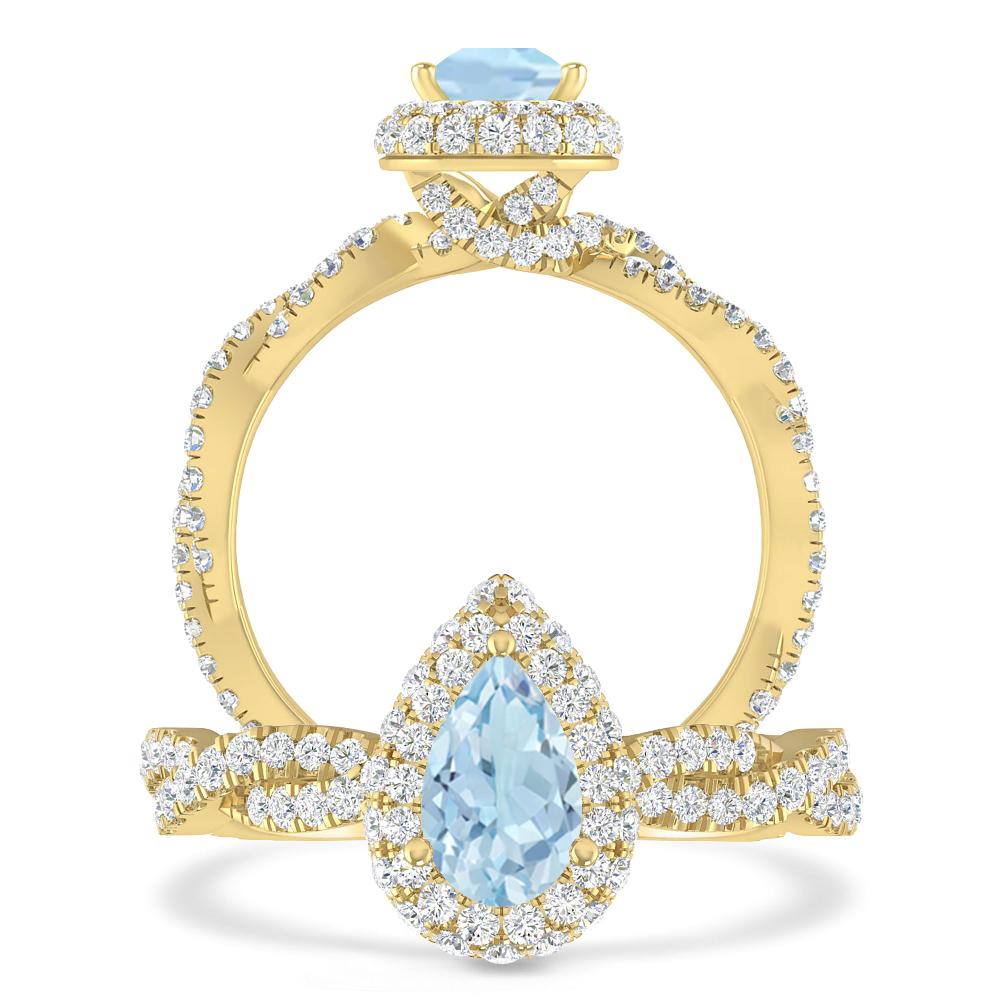 Yellow Gold - Aquamarine