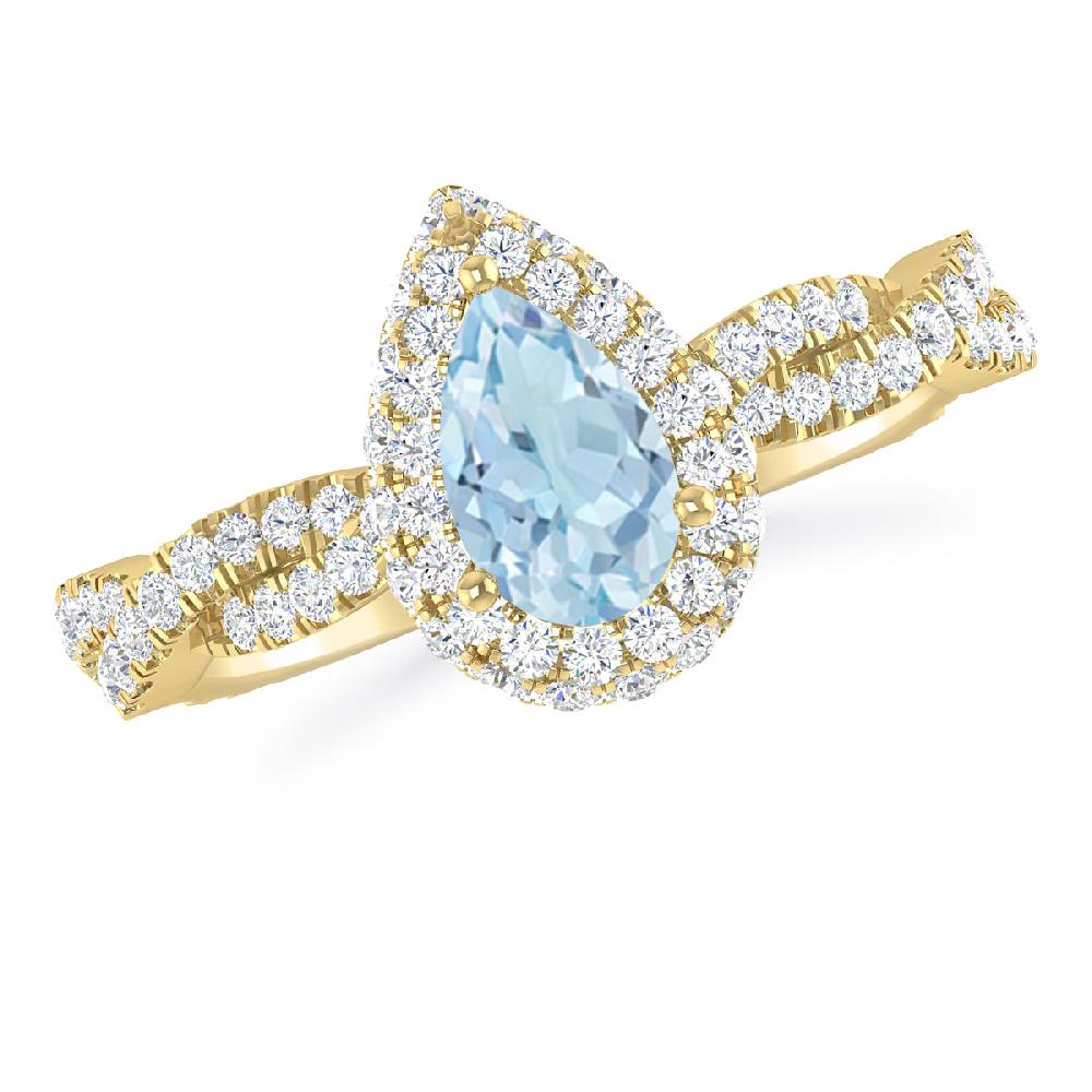 Yellow Gold - Aquamarine