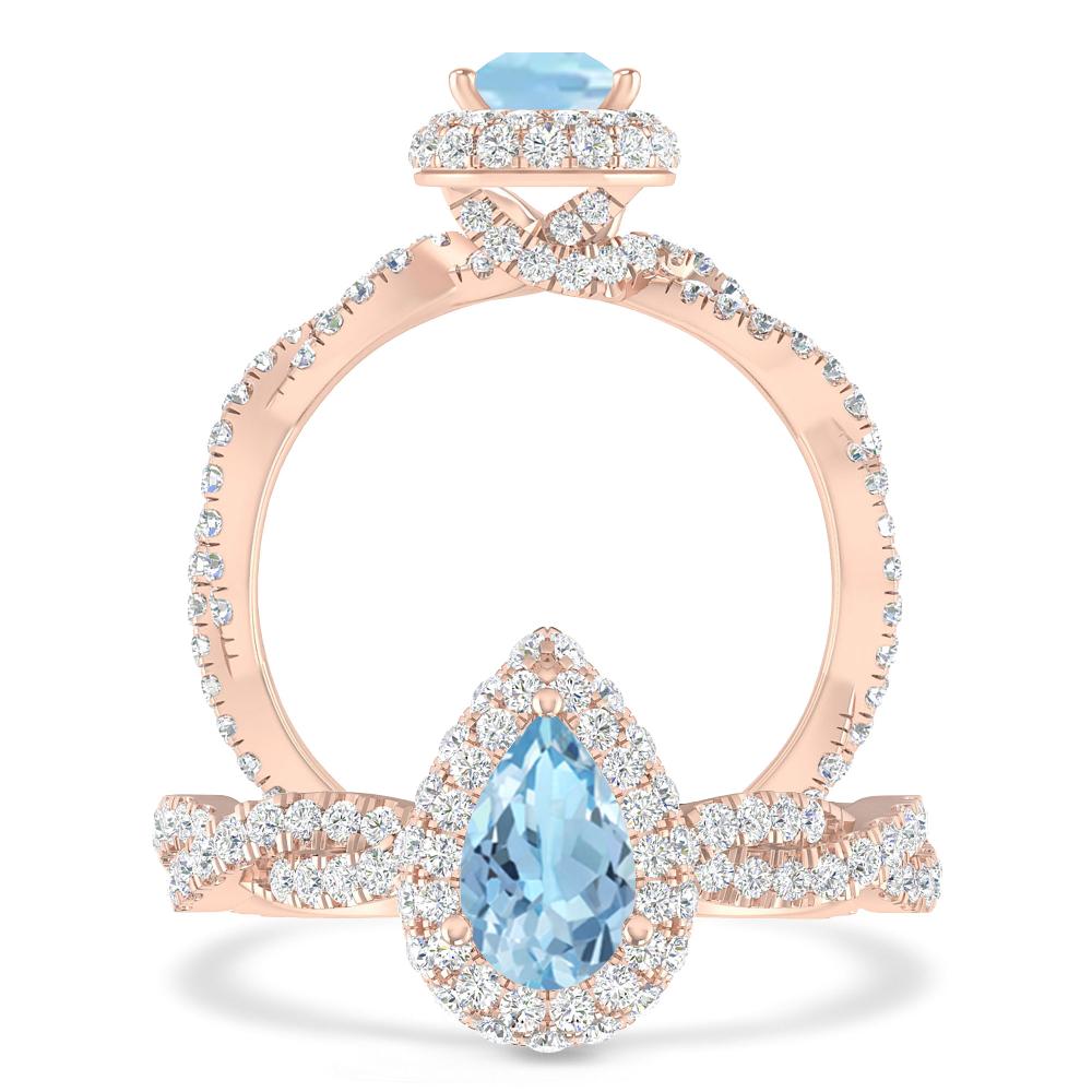 Rose Gold - Aquamarine