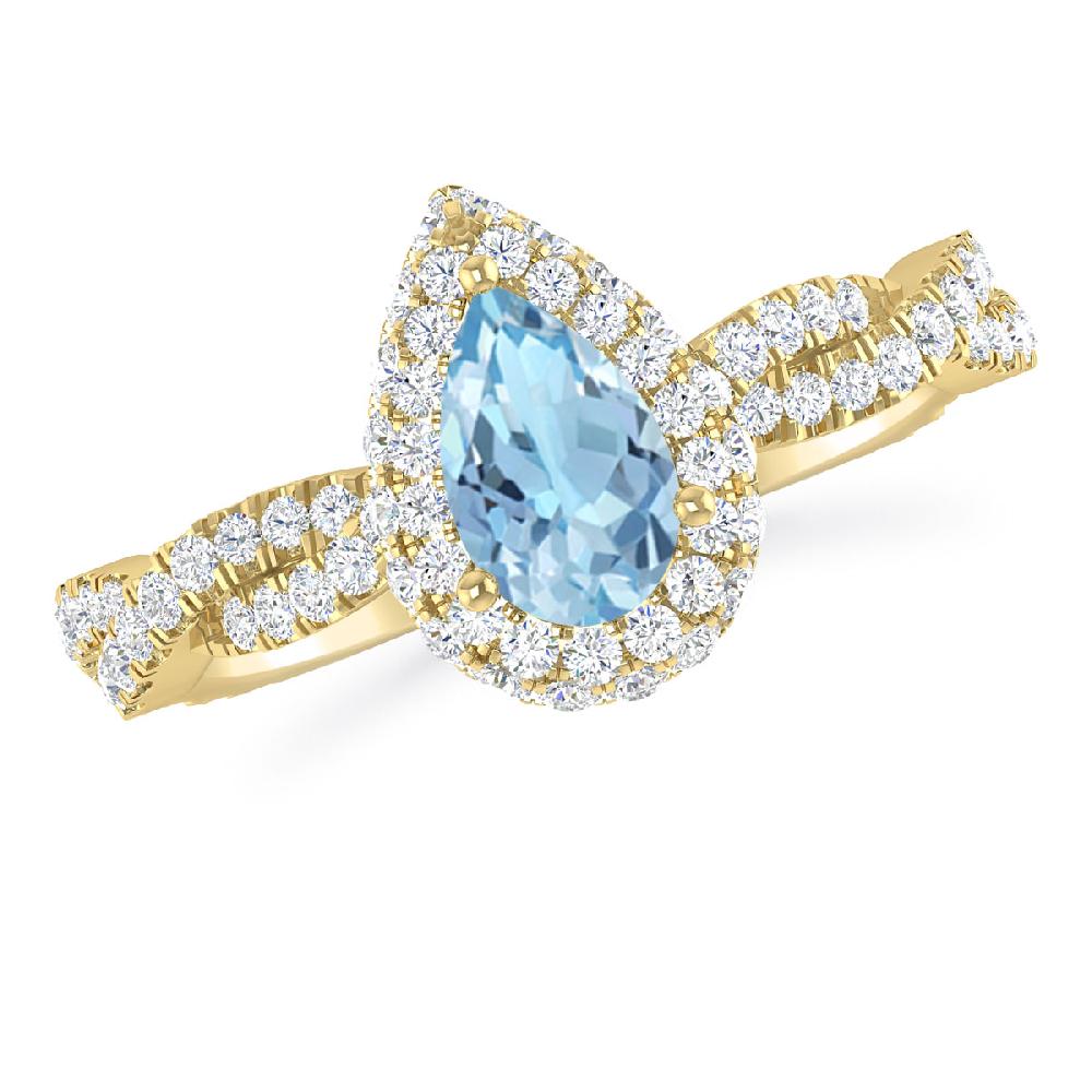 Yellow Gold - Aquamarine