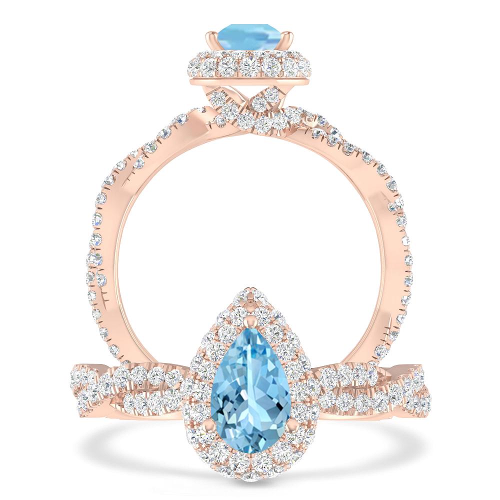 Rose Gold - Aquamarine