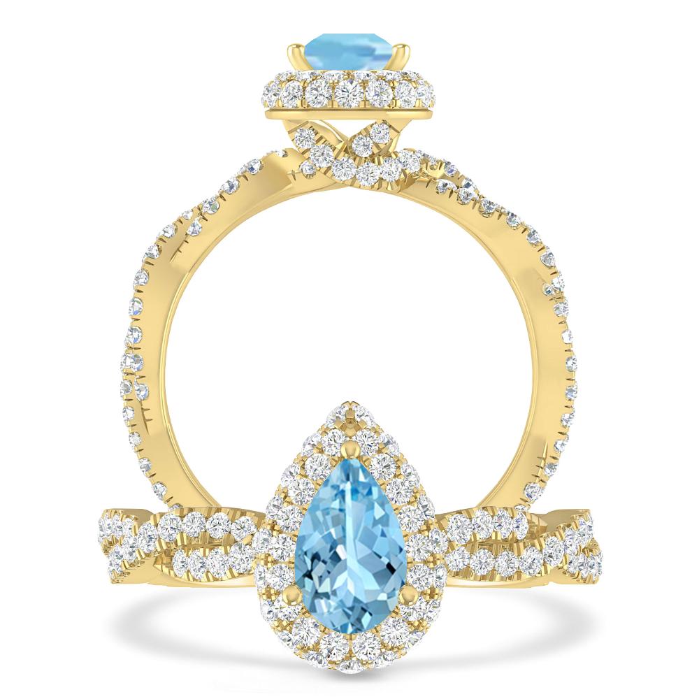 Yellow Gold - Aquamarine