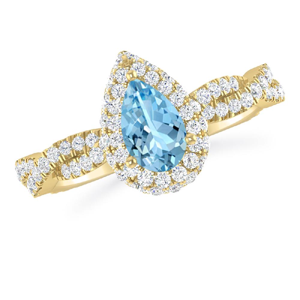 Yellow Gold - Aquamarine