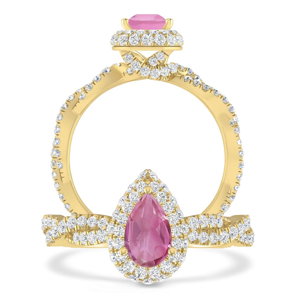 Yellow Gold - Pink Tourmaline