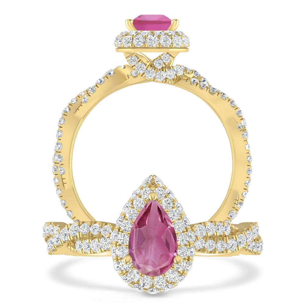 Yellow Gold - Pink Tourmaline