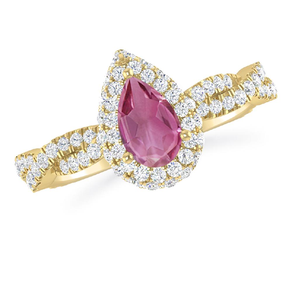 Yellow Gold - Pink Tourmaline