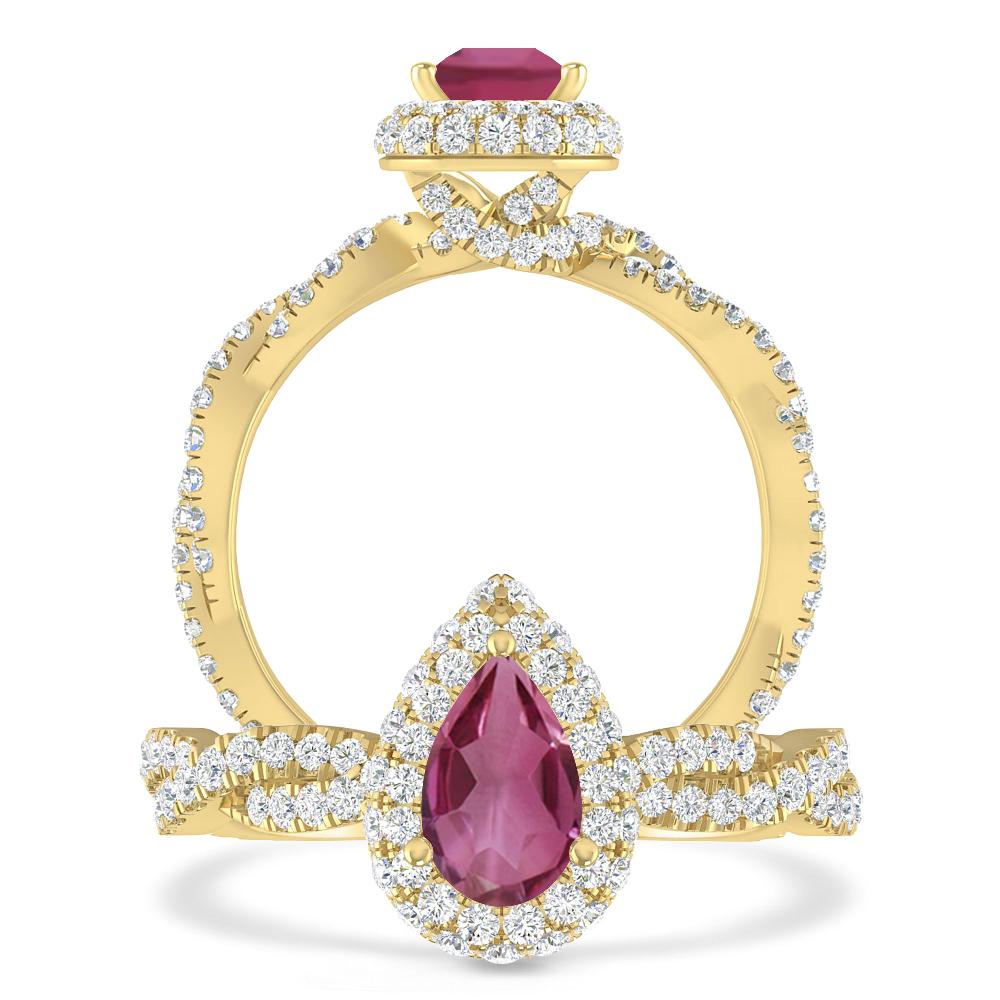 Yellow Gold - Pink Tourmaline