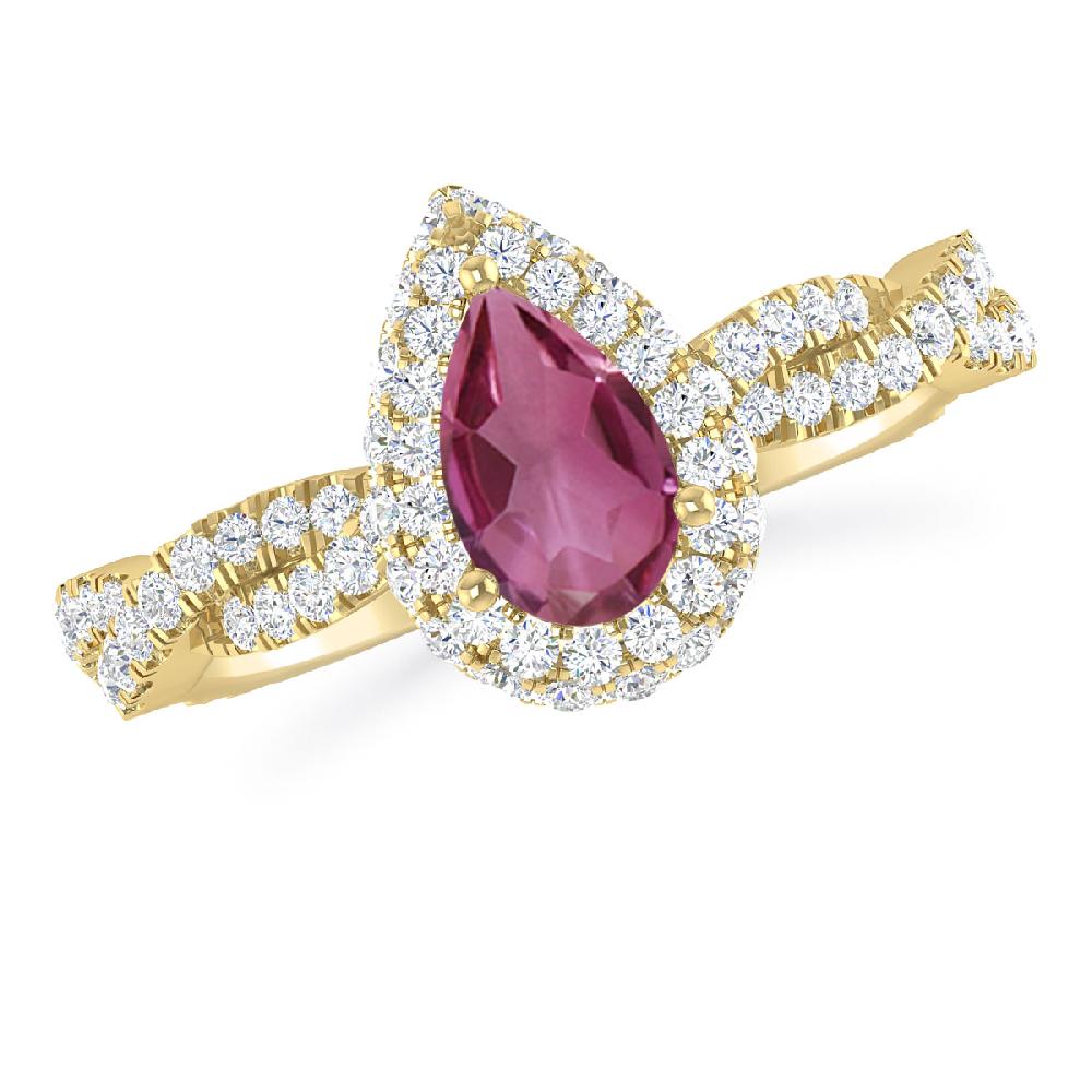 Yellow Gold - Pink Tourmaline