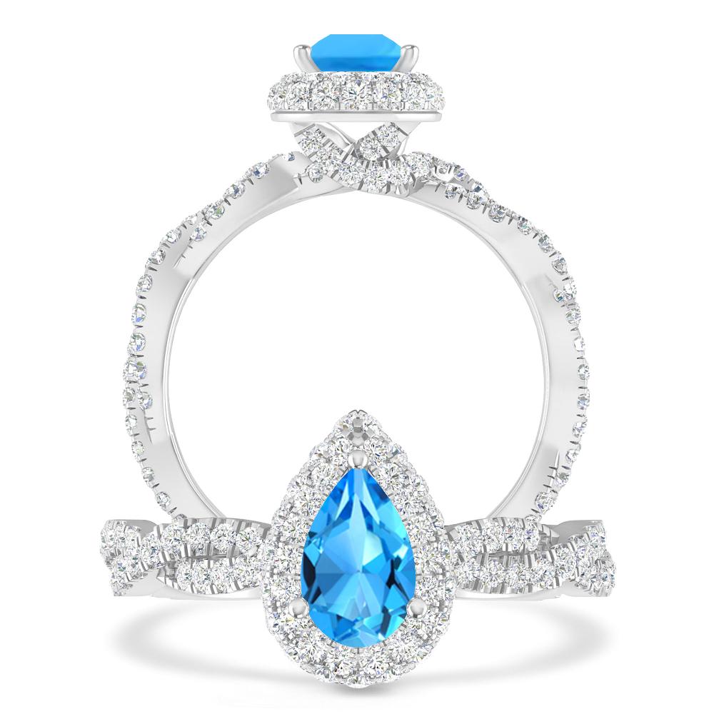 White Gold - Blue Topaz