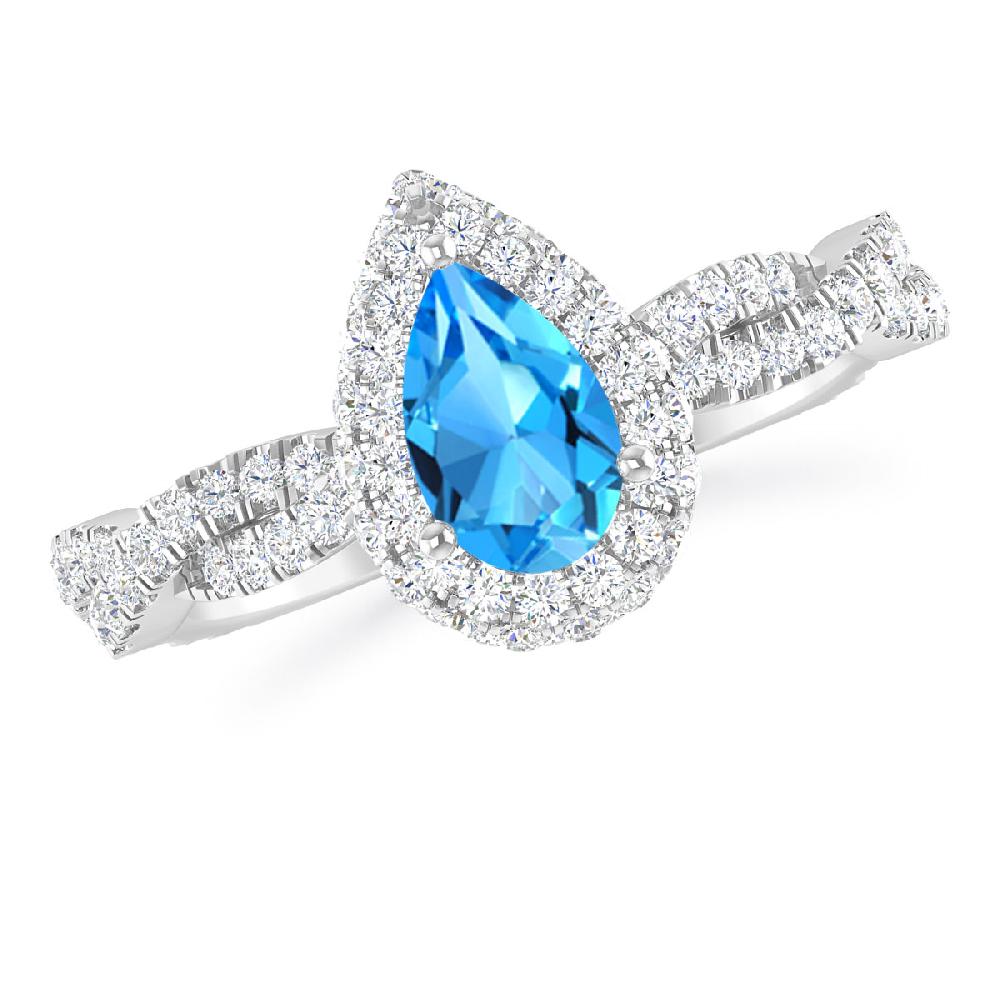 White Gold - Blue Topaz