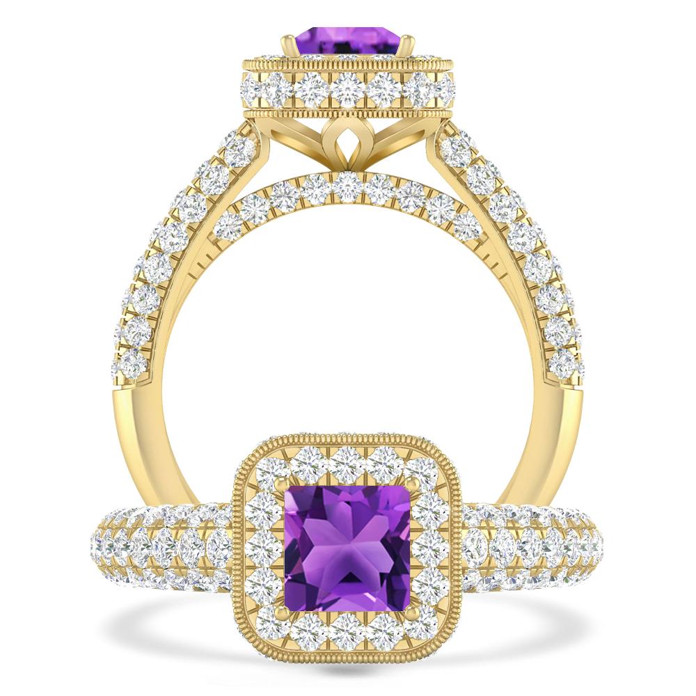 Yellow Gold - Amethyst