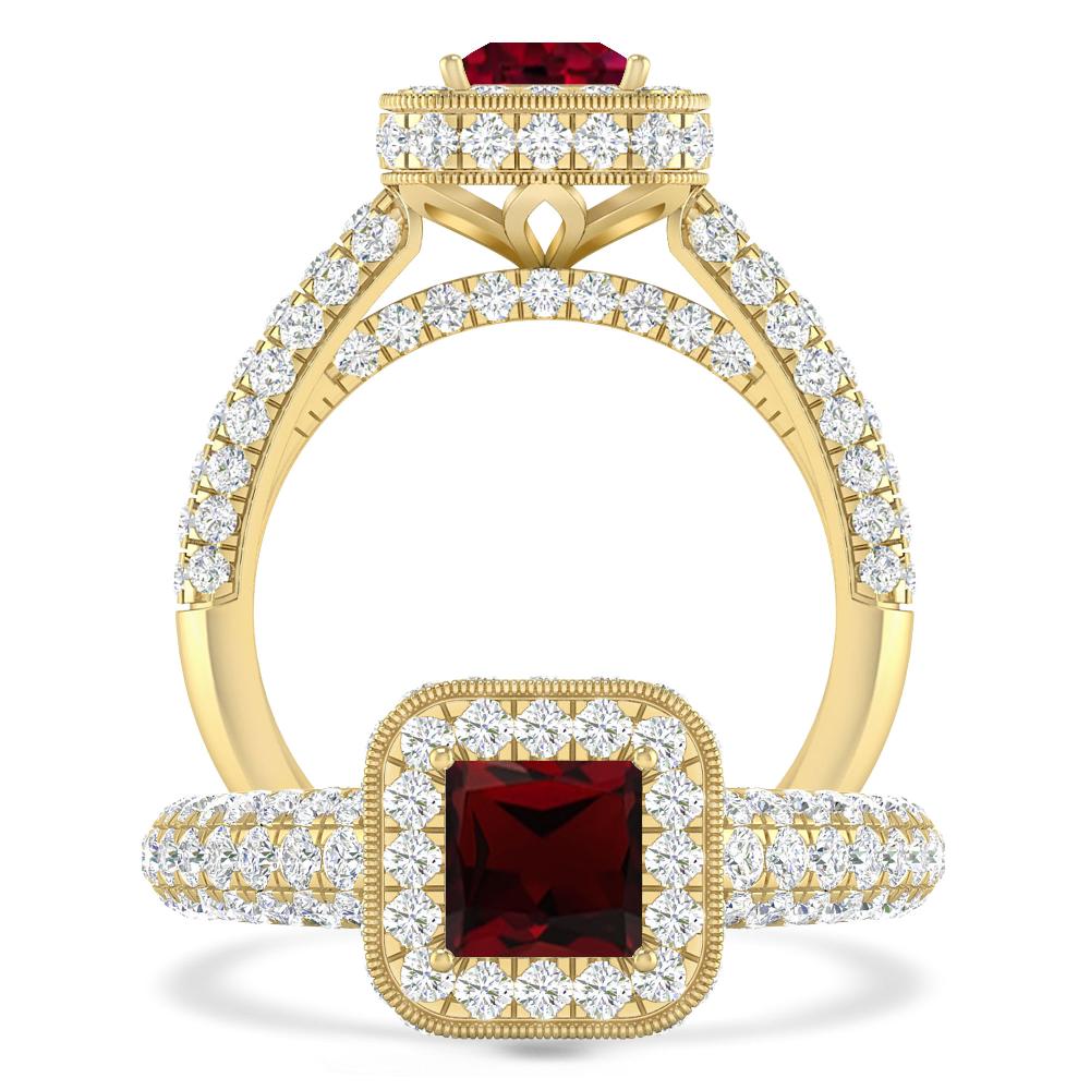 Yellow Gold - Garnet