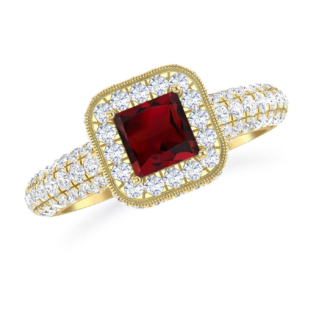 Yellow Gold - Garnet