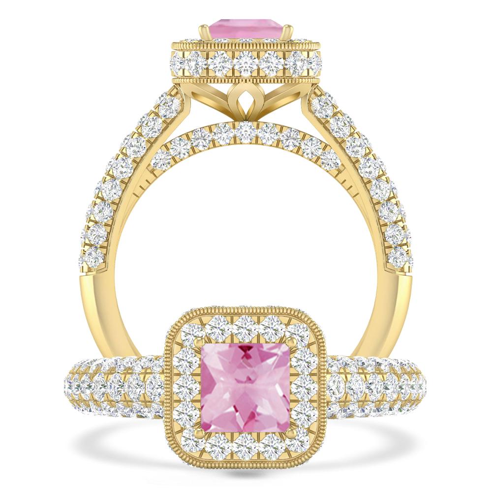 Yellow Gold - Pink Tourmaline