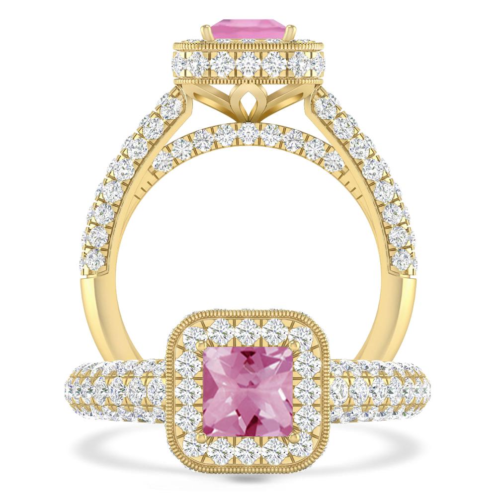 Yellow Gold - Pink Tourmaline