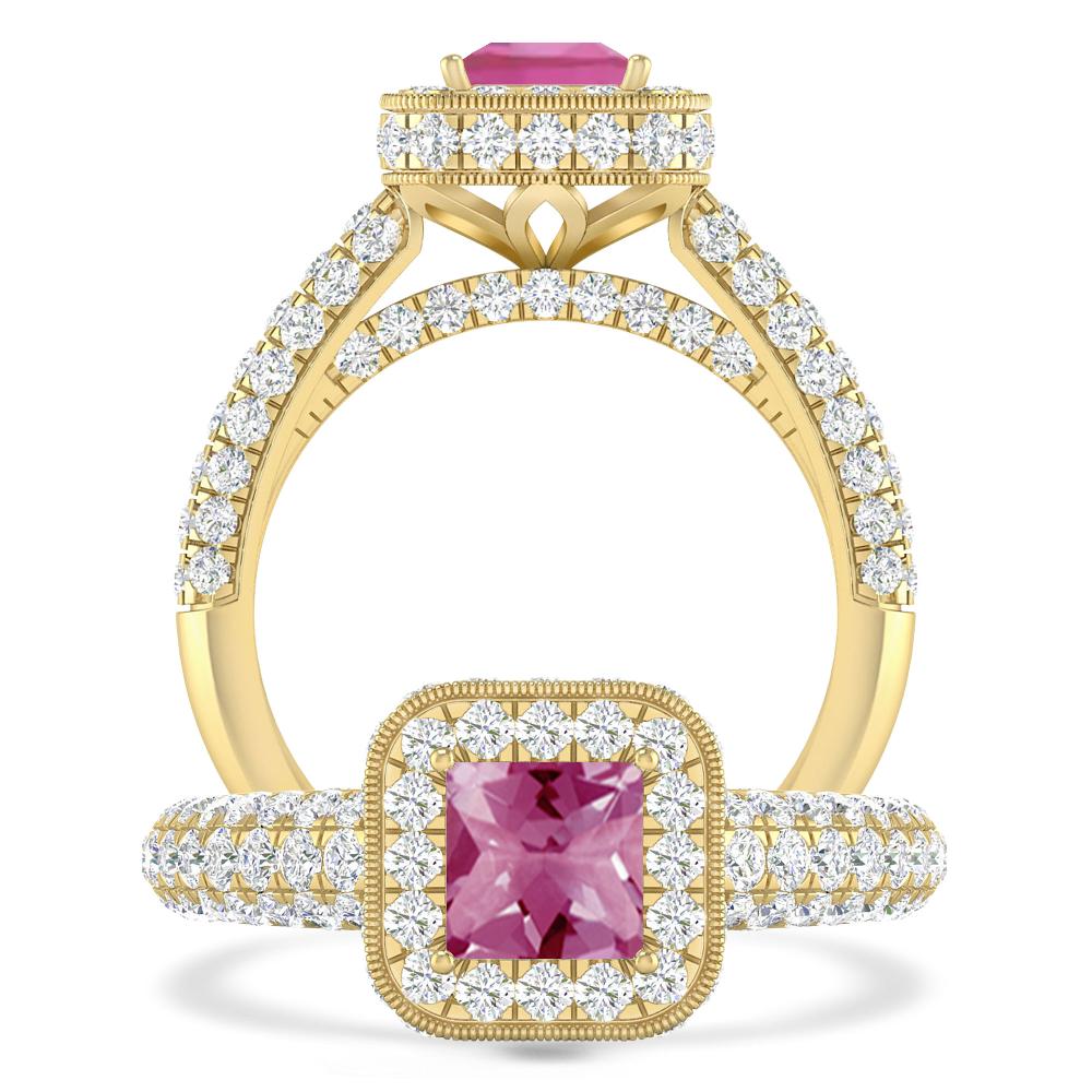 Yellow Gold - Pink Tourmaline