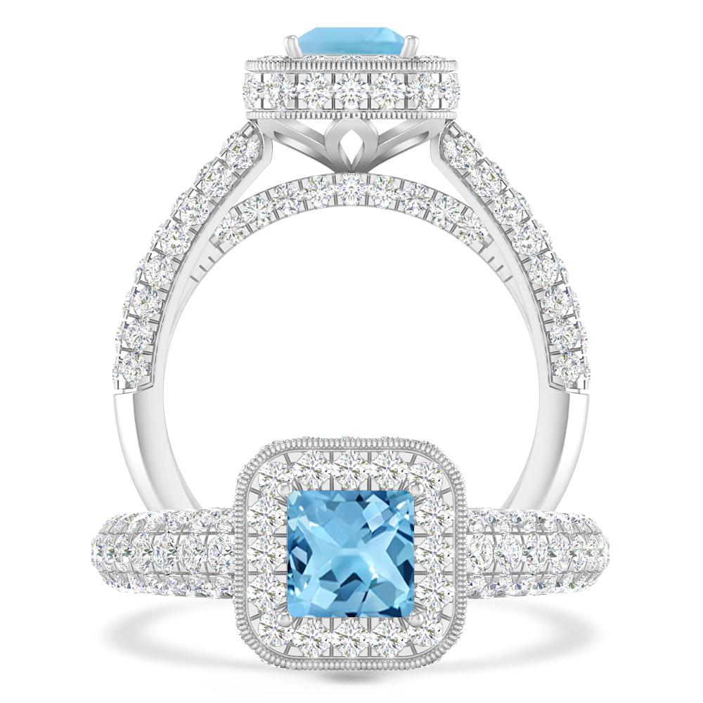 White Gold - Blue Topaz