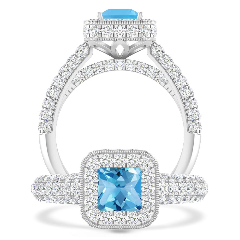 White Gold - Blue Topaz