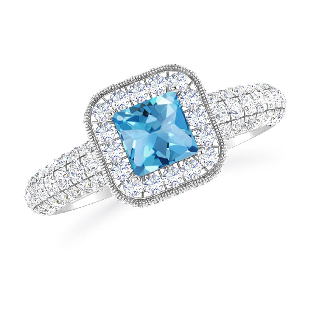 White Gold - Blue Topaz