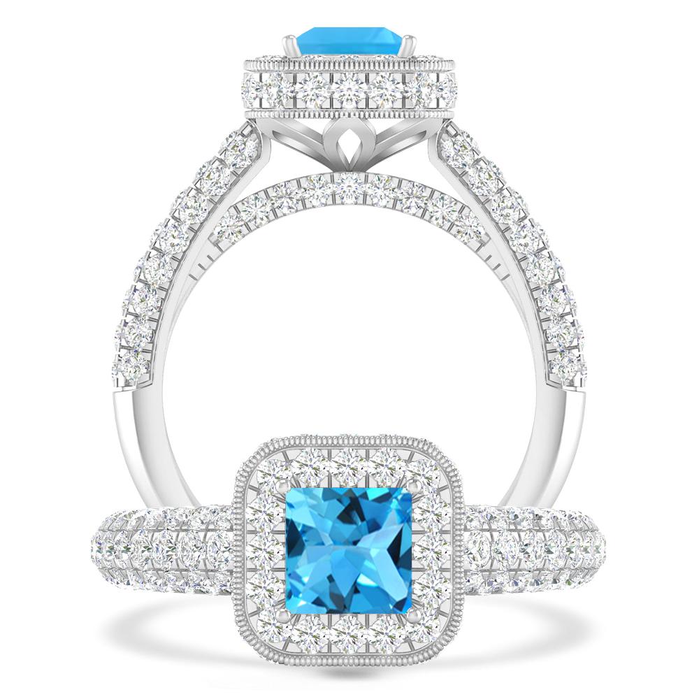 White Gold - Blue Topaz