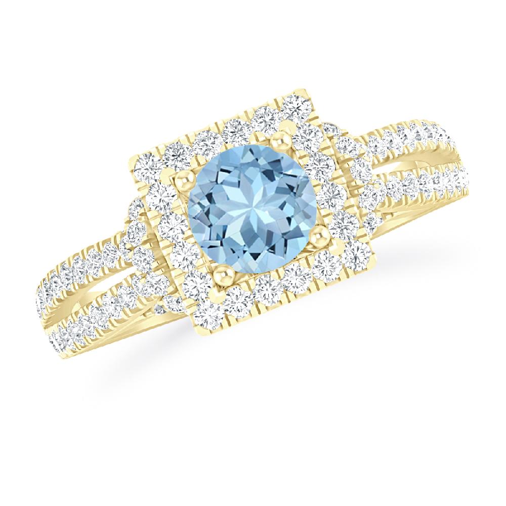 Yellow Gold - Aquamarine