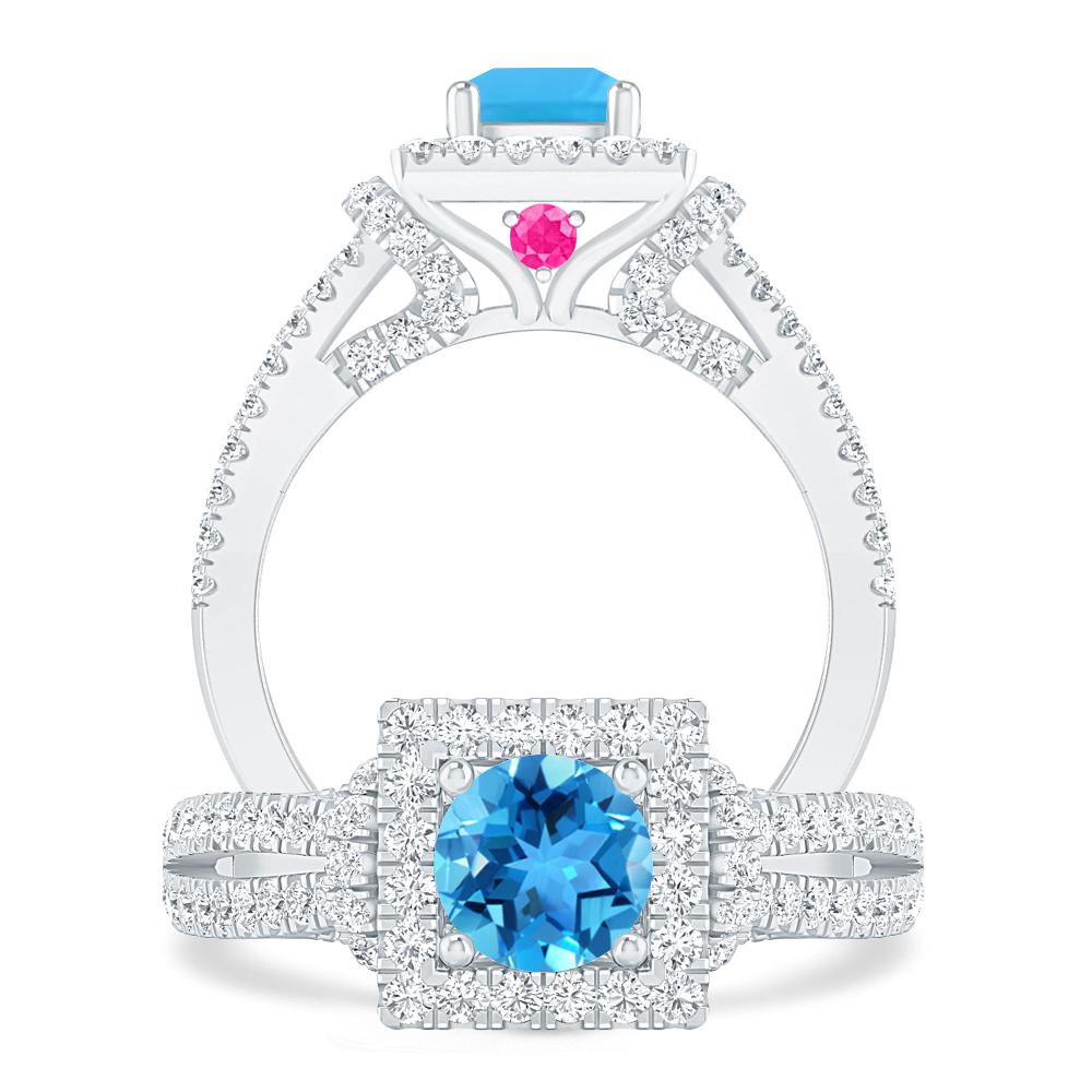 White Gold - Blue Topaz
