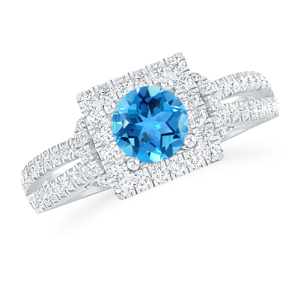 White Gold - Blue Topaz