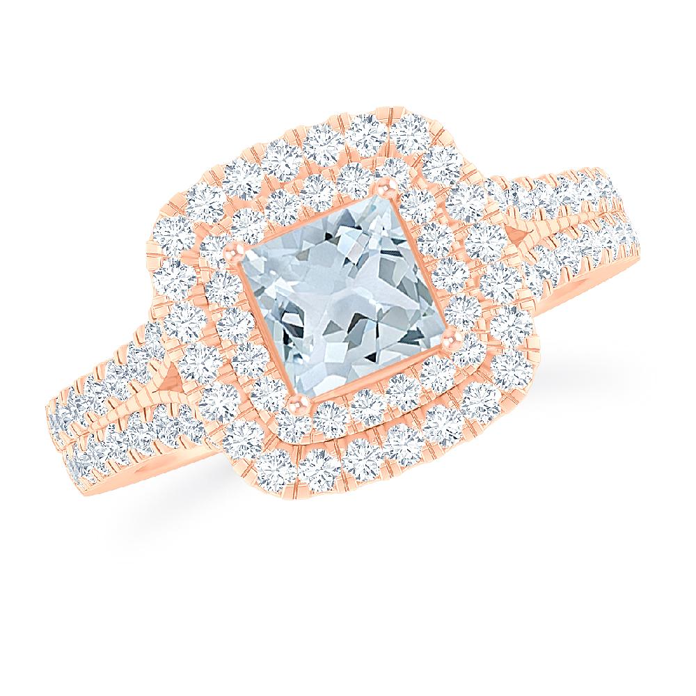 Rose Gold - Aquamarine