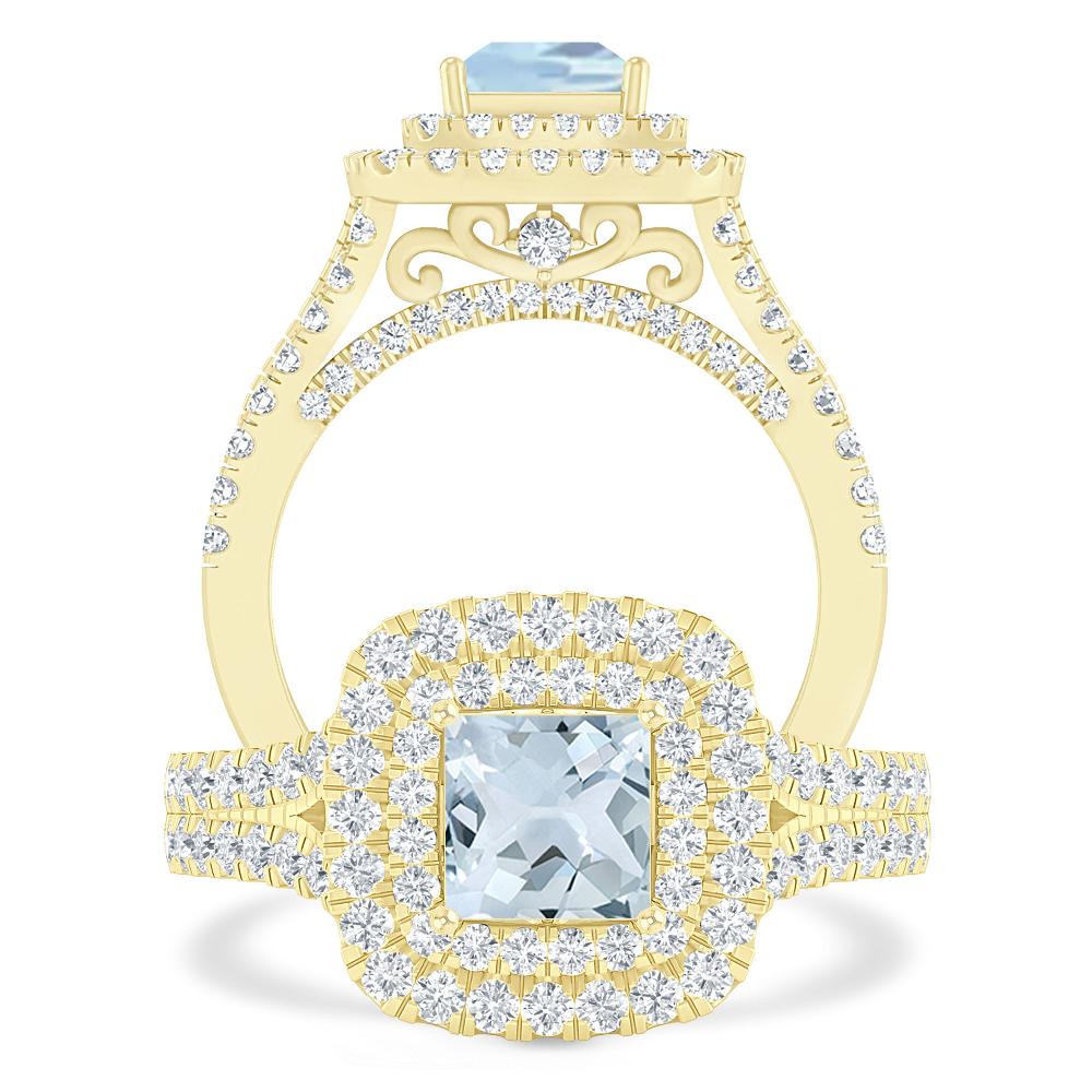Yellow Gold - Aquamarine
