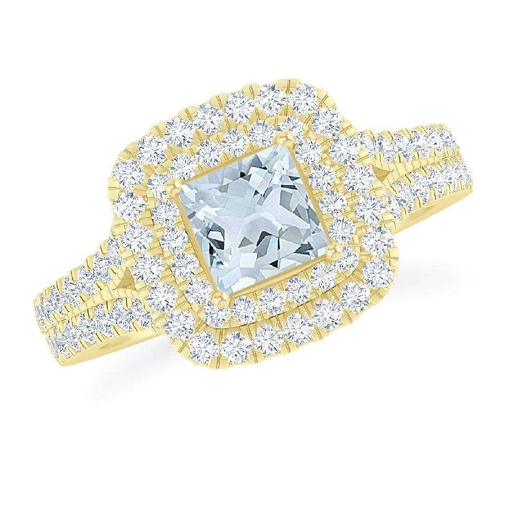 Yellow Gold - Aquamarine