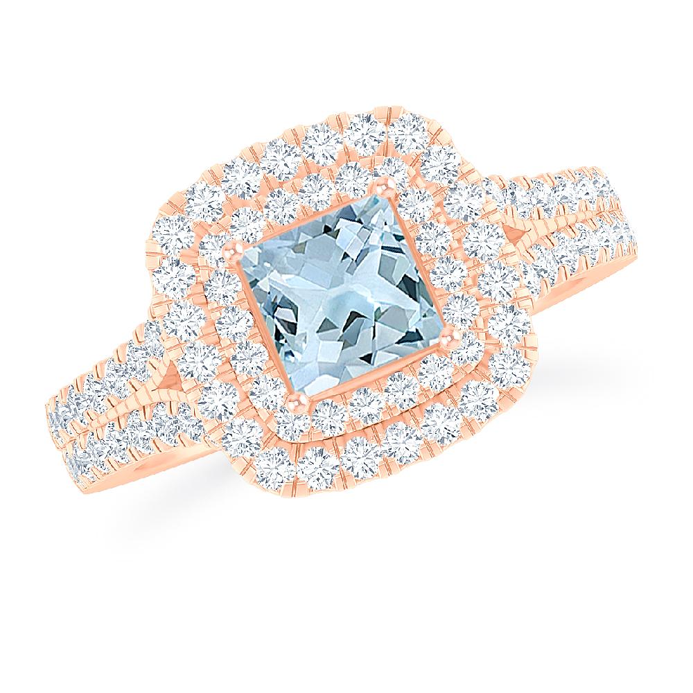 Rose Gold - Aquamarine