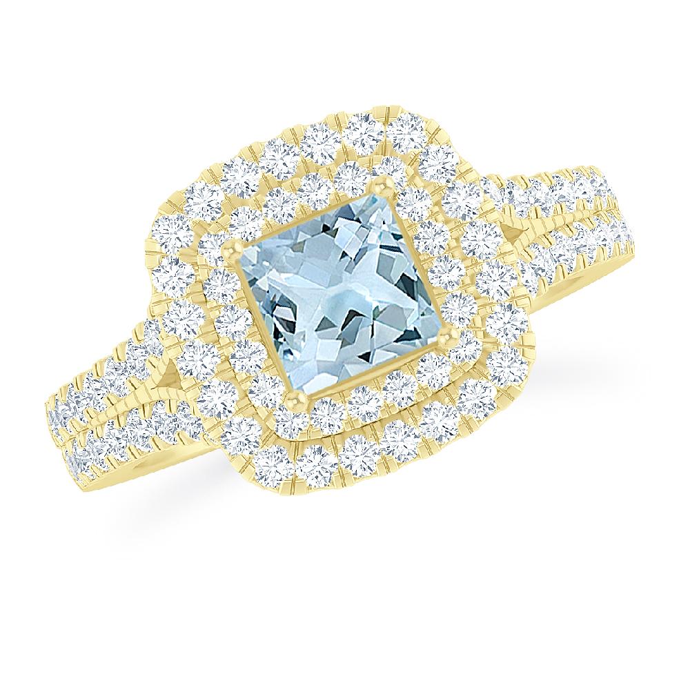 Yellow Gold - Aquamarine