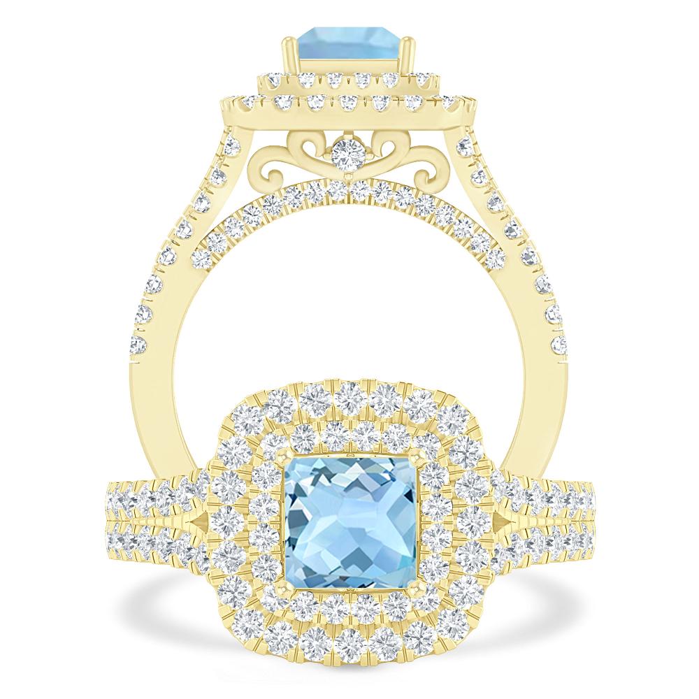 Yellow Gold - Aquamarine