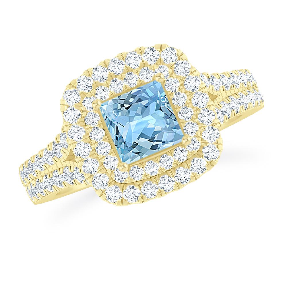 Yellow Gold - Aquamarine