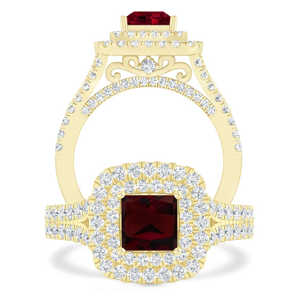 Yellow Gold - Garnet
