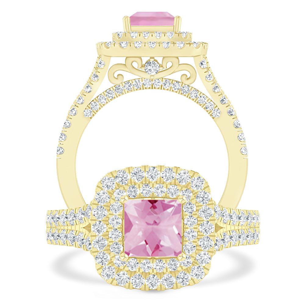 Yellow Gold - Pink Tourmaline
