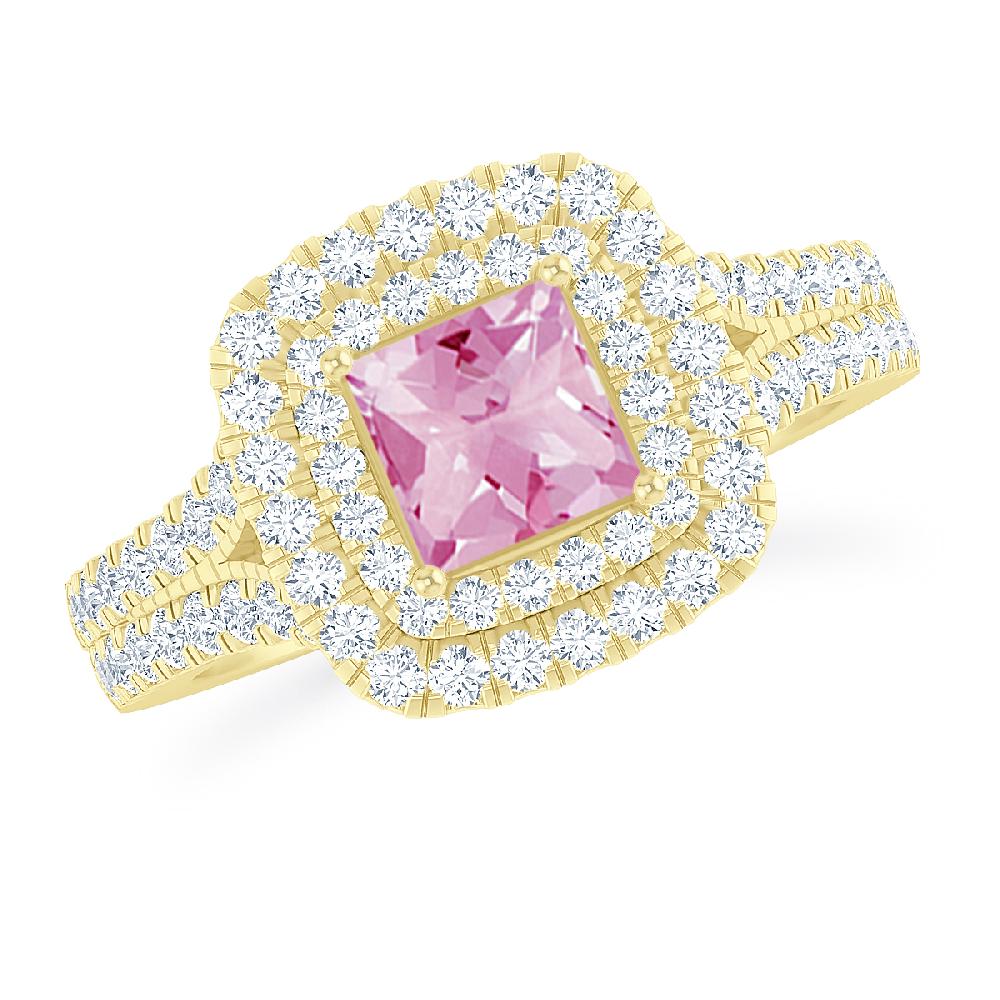 Yellow Gold - Pink Tourmaline