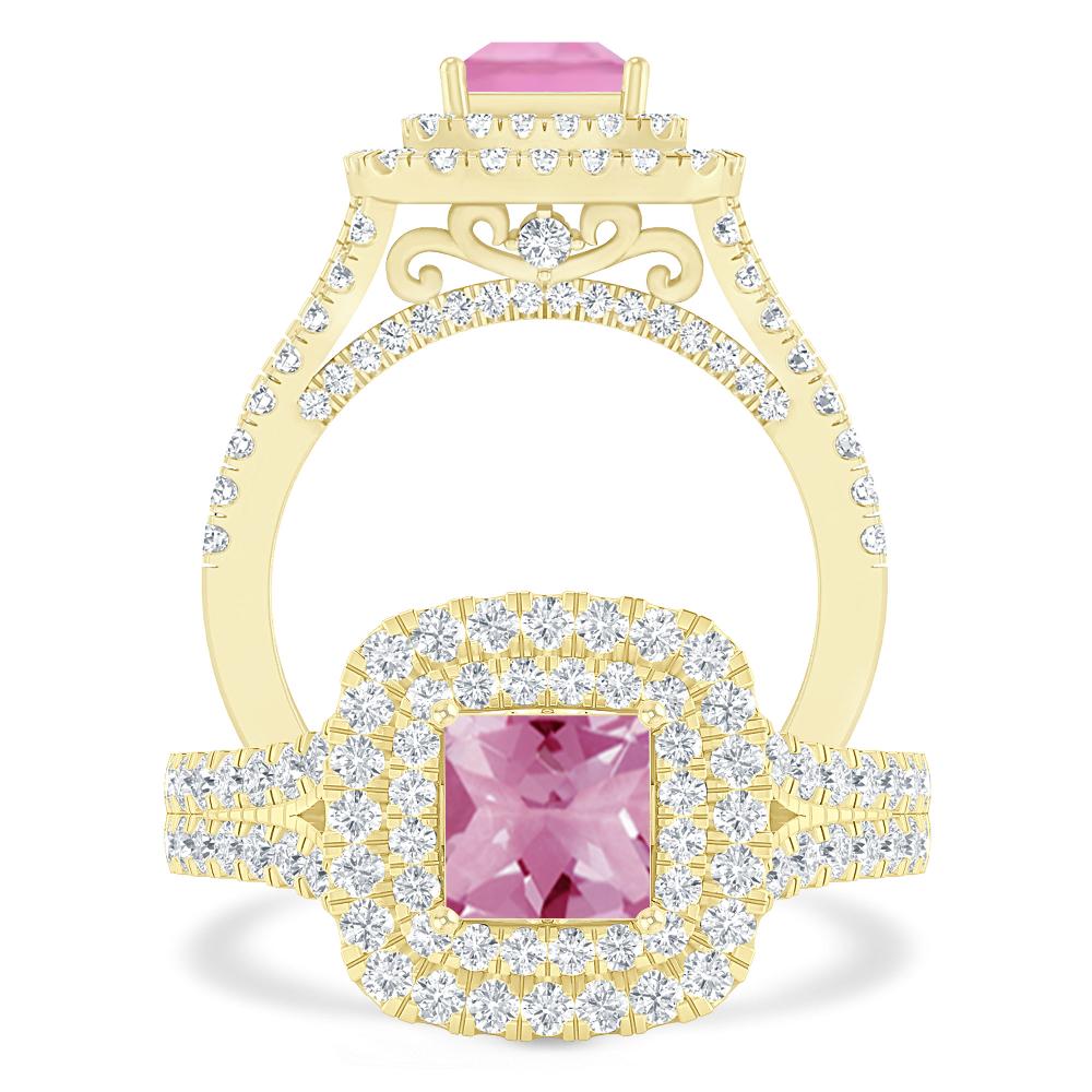 Yellow Gold - Pink Tourmaline