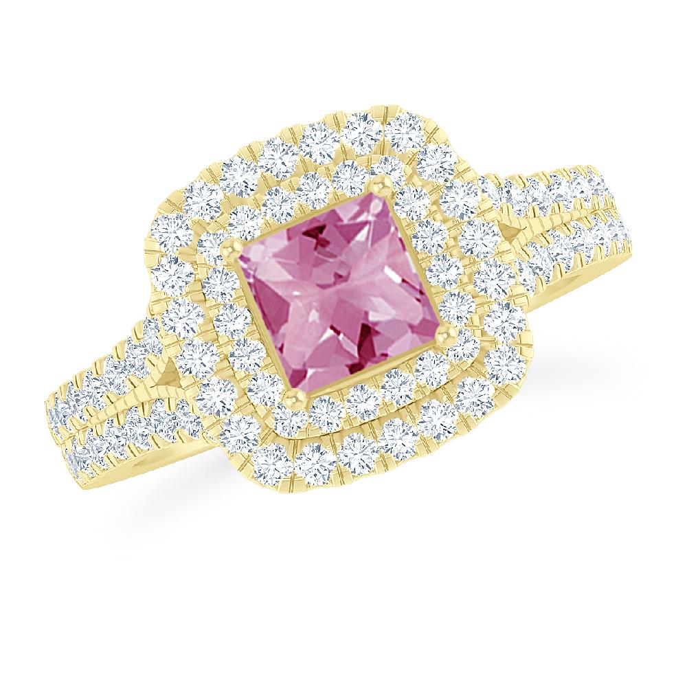 Yellow Gold - Pink Tourmaline