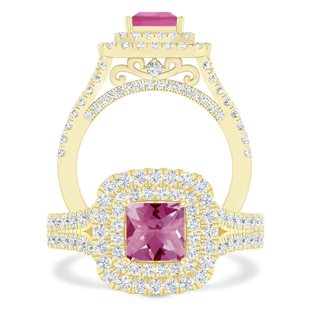Yellow Gold - Pink Tourmaline