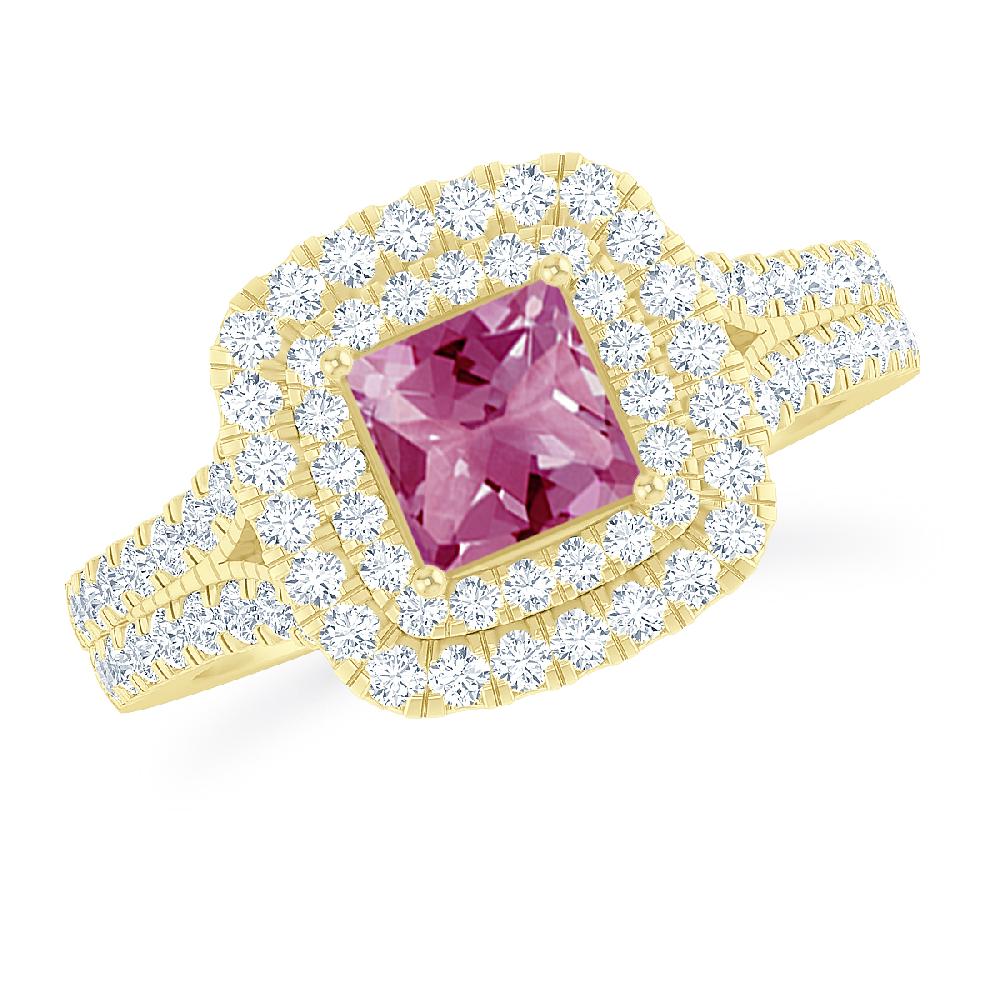 Yellow Gold - Pink Tourmaline