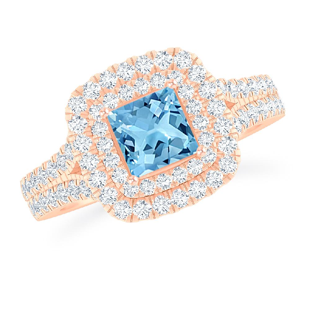 Rose Gold - Blue Topaz