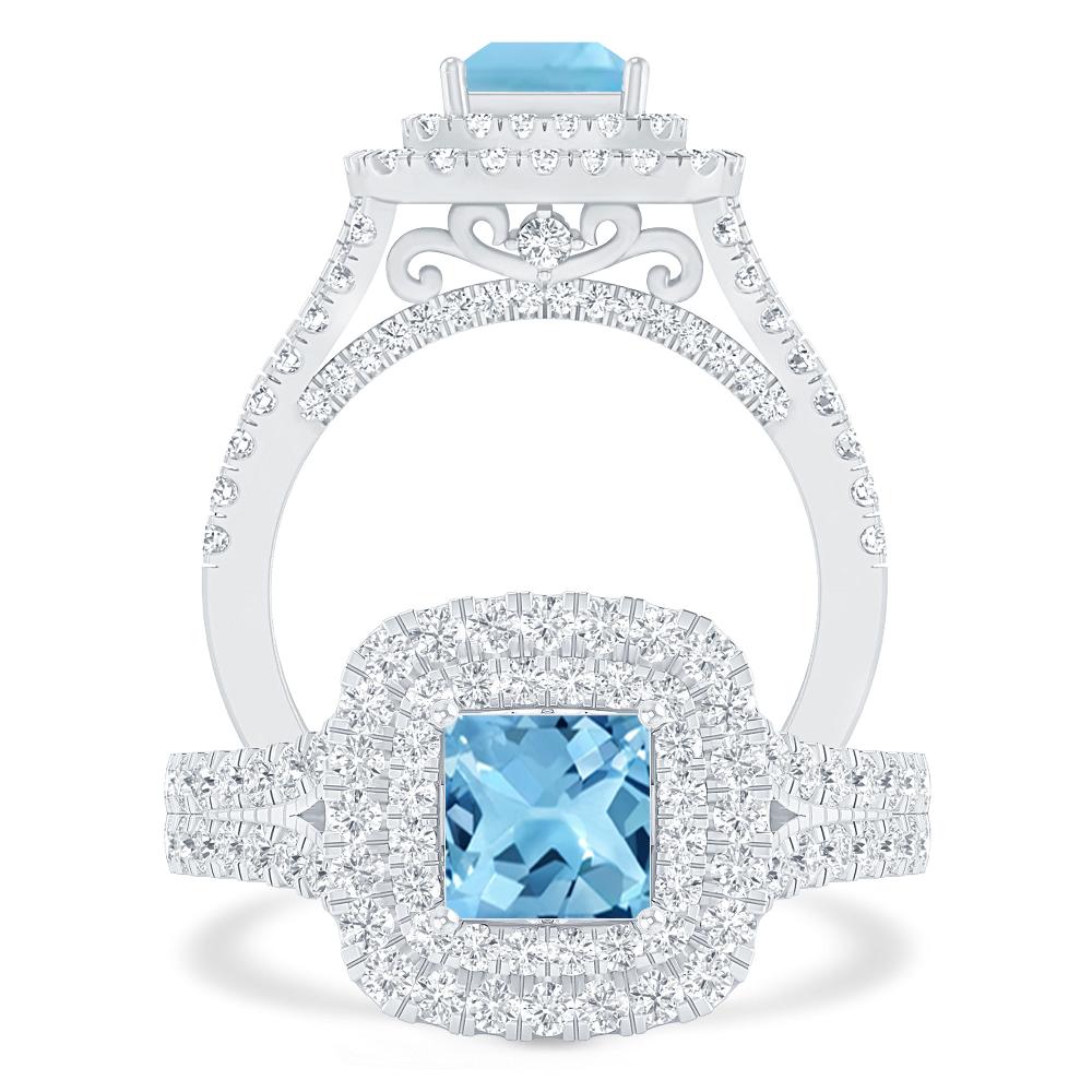 White Gold - Blue Topaz
