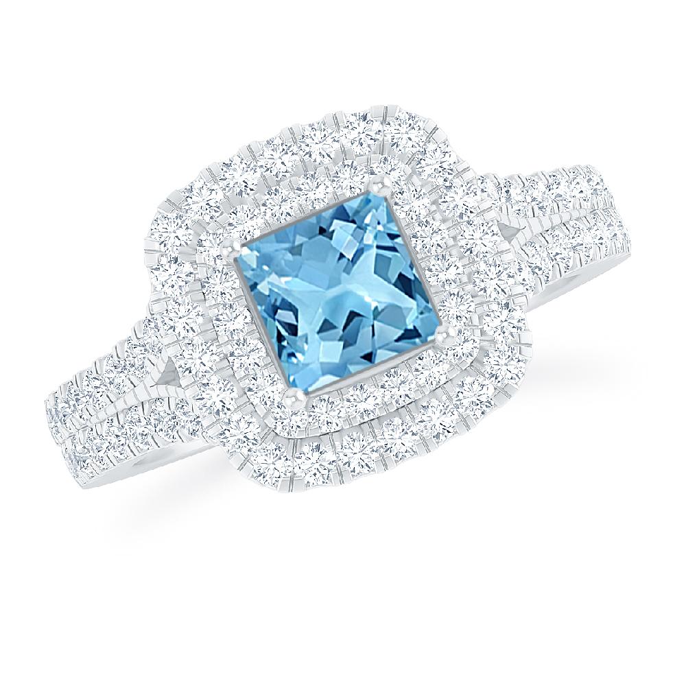 White Gold - Blue Topaz