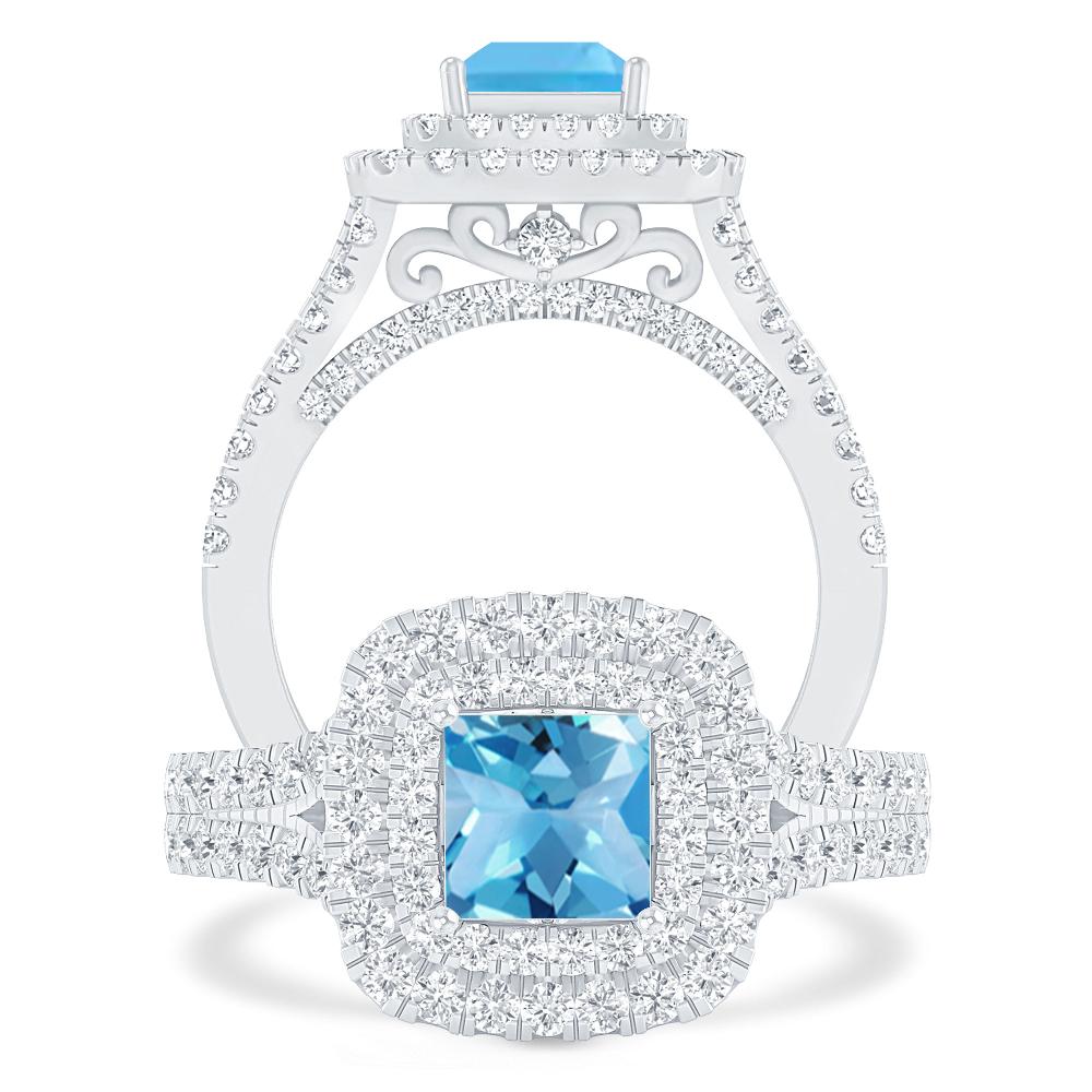 White Gold - Blue Topaz