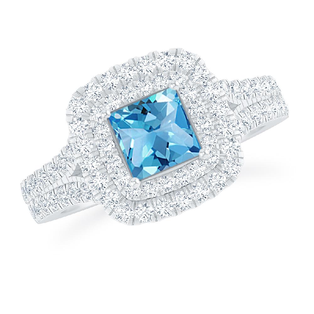 White Gold - Blue Topaz