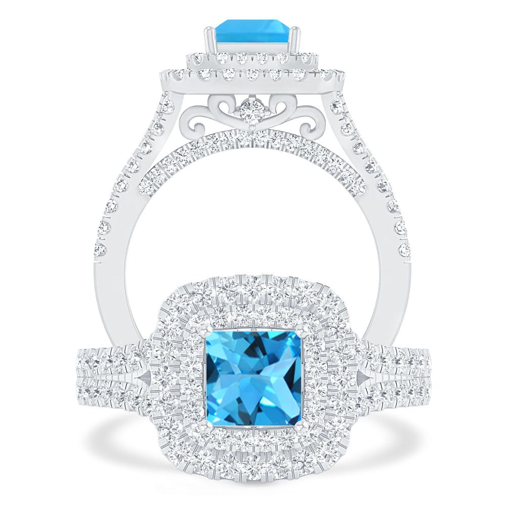 White Gold - Blue Topaz